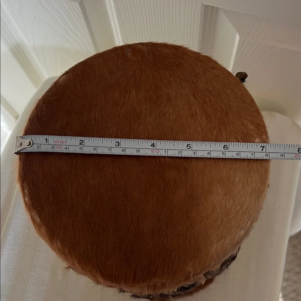 Leather & Fur Brown and Tan Drum•Hand Made in South Africa - Picture 6 of 6